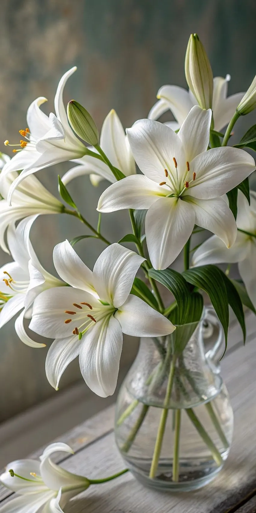 Hoa ly trắng tinh khôi làm bừng sáng căn phòng