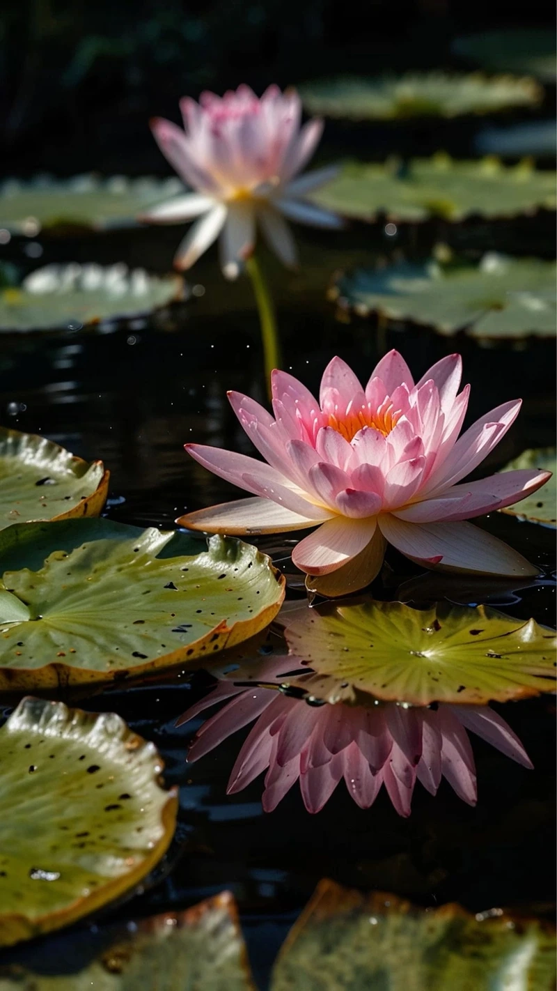 Ngắm nhìn bông hoa súng nở rực rỡ góc hồ